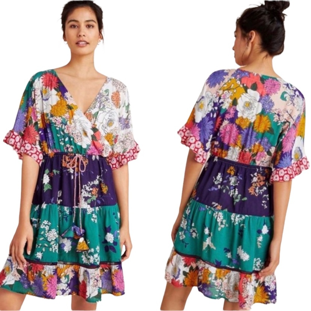 Anthropologie Nettie tiered dress Small